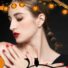Skull Halloween Earrings for Women,Skull Skeleton Ear Cuffs Punk Non-piercing Cartilage Earring Clip on Earrings for Men Gothic Halloween Jewelry Costume Accessories