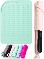 ANGENIL Flat Iron Silicone Mat and Travel Case for Hair Tools - Heat Resistant Mat, Straightener Pad, and Curling Iron Sleeve (9" x 6.5")