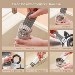 Multifunctional Flexible Gap Brush Cup Cover Groove Nipple Bottle Gap Brush Household Soft Bristles Cleaning Brush Kitchen Tool(White)