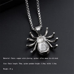 VNEWSCHI Red Spider Pendant Necklaces Gothic Red Crystal Cute Spider Pendant Necklaces Punk Rock Retro Insect Animal Choker for Men Boyfriend Gift Party Club Jewelry