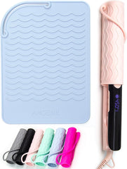 ANGENIL Flat Iron Silicone Mat and Travel Case for Hair Tools - Heat Resistant Mat, Straightener Pad, and Curling Iron Sleeve (9" x 6.5")