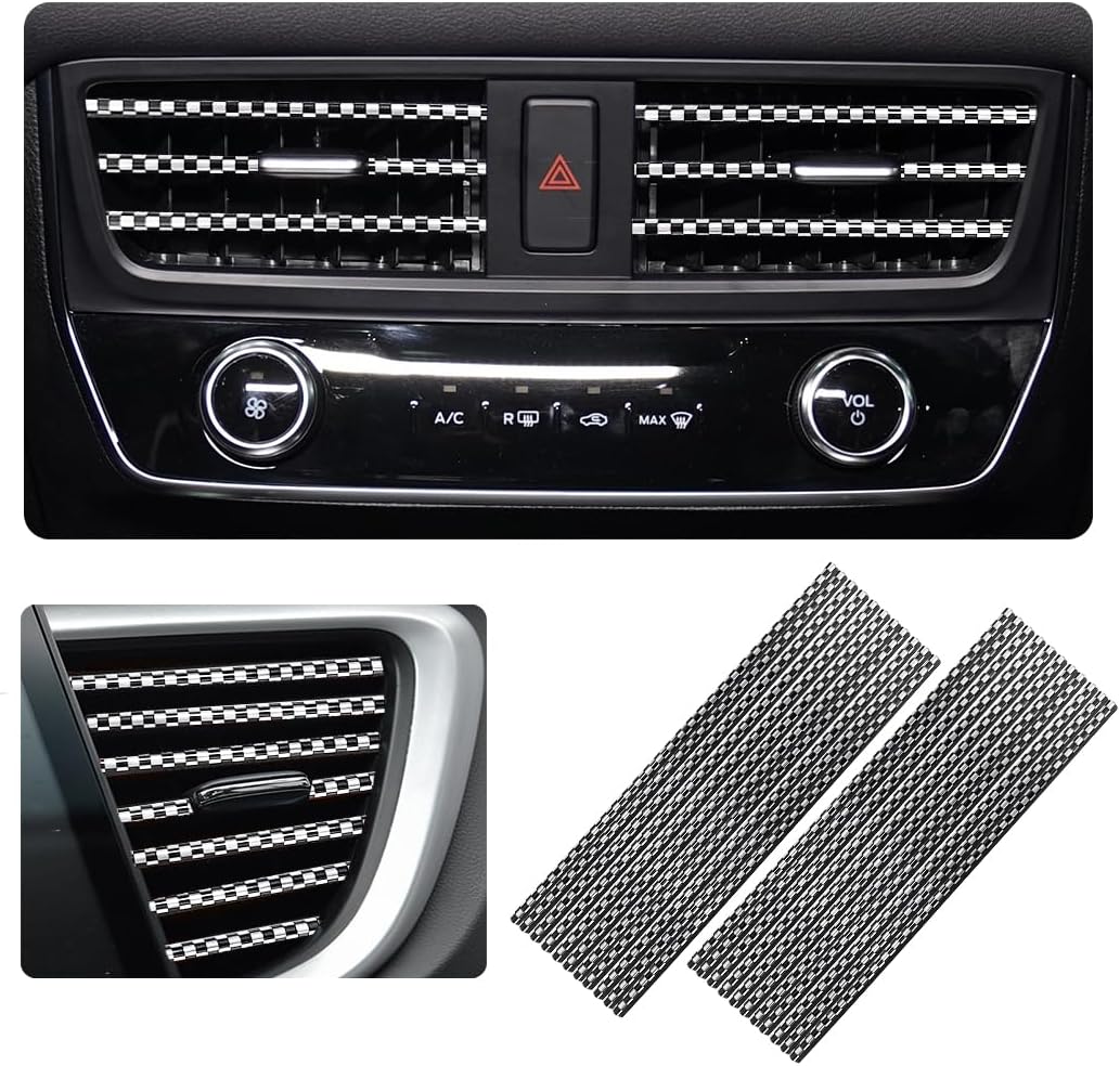 Ziciner 20 Pcs Car Air Conditioner Decoration Strip, Waterproof Bendable Auto Vent Outlet Shiny Trim, Universal Vehicle Interior Accessories Suitable for Most Air Vent Outlet (Shiny Red)