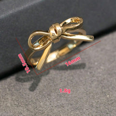 Bow Ring for Women Dainty Gold Bowknot Rings Pink Bow Ribbon Ring Promise Rings for Her Christmas Birthday Valentines Day Gifts