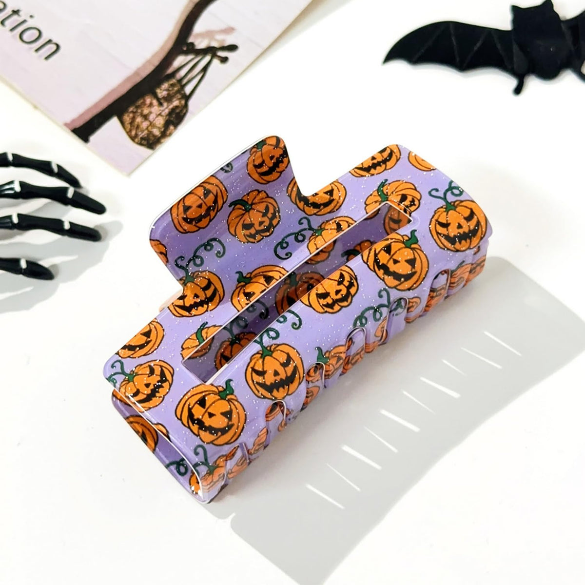 Halloween Hair Clips - Fun Black Bat Alloy Hair Claw Designs Cute Hair Accessories Strong Hold Jaw Clip Halloween Hair Claw Clips Decorations for Women Girls