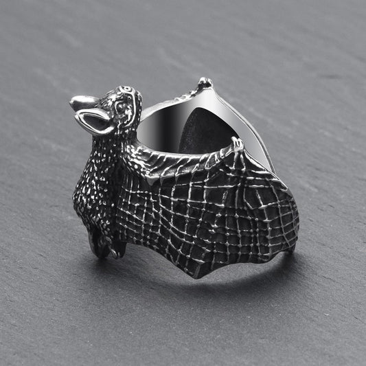 WESTMIAJW Bat/Lion/Spider/Wolf Ring Men Women,Mens Stainless Steel Gothic Punk Goth Animal Rings Jewellery Size O,Q,S,T1/2,V1/2,Y,Z+1