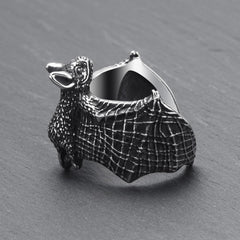 WESTMIAJW Bat/Lion/Spider/Wolf Ring Men Women,Mens Stainless Steel Gothic Punk Goth Animal Rings Jewellery Size O,Q,S,T1/2,V1/2,Y,Z+1