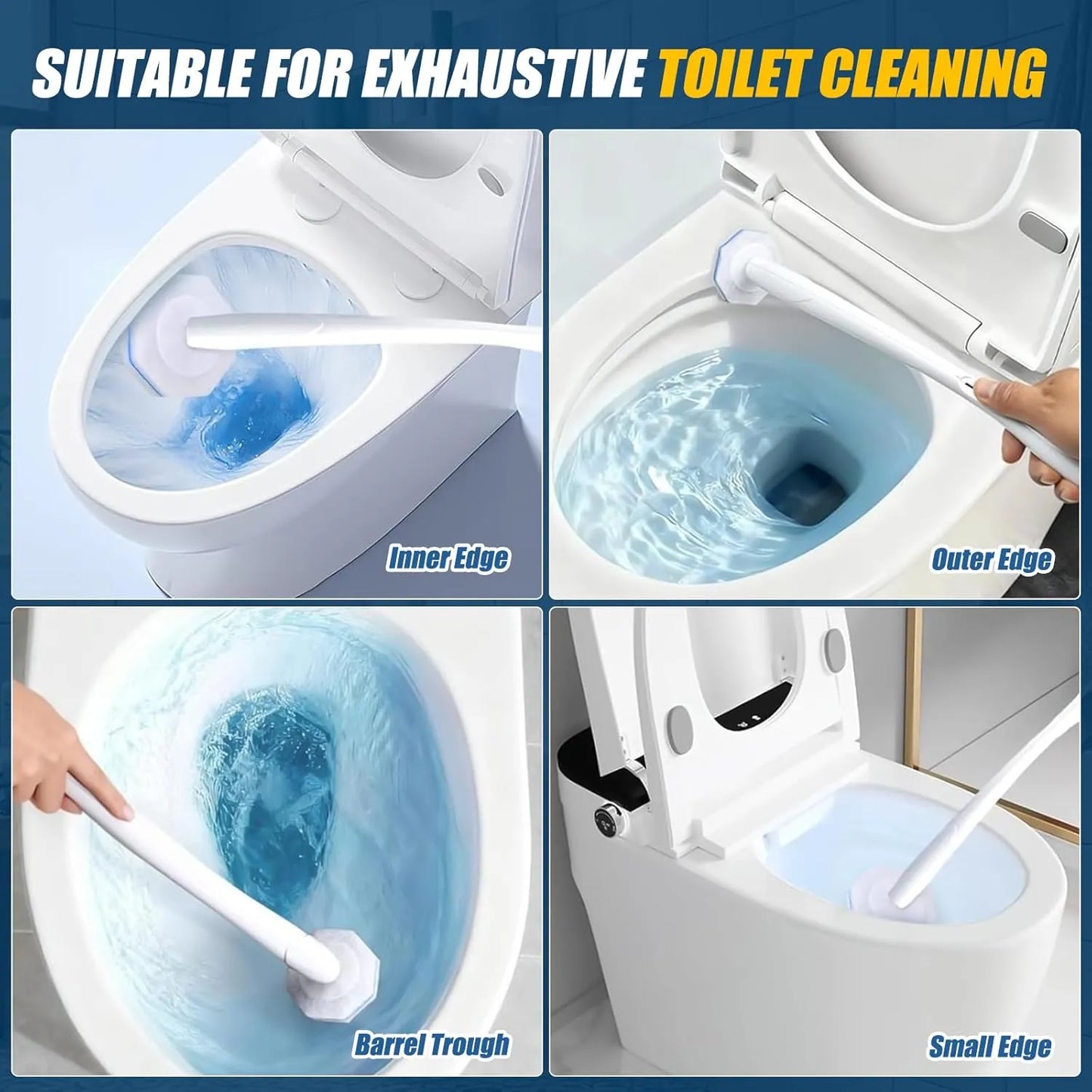 50PC Toilet Wand Refills for Hygienic Toilet Cleaning