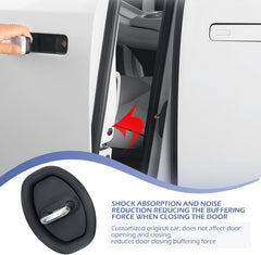 4 PCS Car Door Latch Lock Cover, Silicone Shock Absorption Latch Guard, Rust-proof Door Lock Cover Parts Protective Pads, Universal Automotive Exterior Accessories for Most Vehicles (Black)