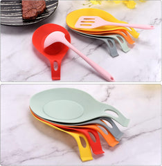 uxcell Silicone Spoon Rest, 7.68" x 3.74" Heat Resistant Kitchen Utensil Holder Spatula Ladle Rest for Counter Stove Top, Dark Gray 4Pcs