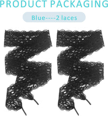 UamGlsob Lace Fancy Shoelaces for Samba Fashion Shoes, 3CM Wide Flat Soft Lace Shoe Laces for Women Girls