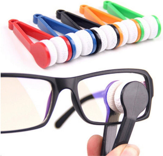 5 Pcs Mini Sun Glasses Eyeglass Microfiber Spectacles Cleaner Soft Brush Cleaning Tool Mini Microfiber Glasses Eyeglasses Cleaner Cleaning Clip (Random Color)