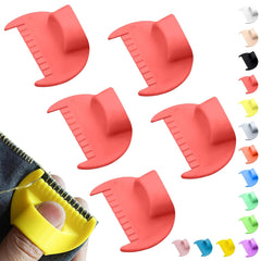 4mm Seam Guide for Hand Sewing Edge Lockranding Tool, Sewing Needle Gauge Measuring Tool, Mini Finger Ruler Kit Ideal for Leather/Fabric/Craft Sew, Blue 2 Pcs