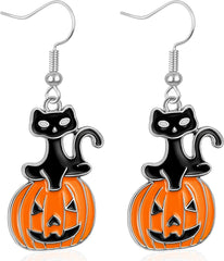 FULLIVE Halloween Earrings, Funny Skeleton Stud Dangle Skull Earrings, Hypoallergenic Halloween Accessories for Women Skeleton Jewelry