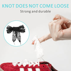 UamGlsob Lace Fancy Shoelaces for Samba Fashion Shoes, 3CM Wide Flat Soft Lace Shoe Laces for Women Girls