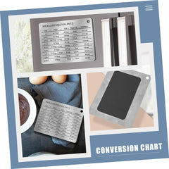 Unomor Reusable Magnetic Kitchen Conversion Chart Stainless Steel Measuring Cup Spoon Equivalent Guide Ounces Cups Tablespoons and Teaspoons Conversion for Home Use