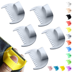 4mm Seam Guide for Hand Sewing Edge Lockranding Tool, Sewing Needle Gauge Measuring Tool, Mini Finger Ruler Kit Ideal for Leather/Fabric/Craft Sew, Blue 2 Pcs