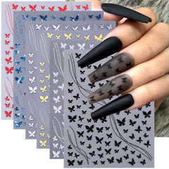 Pink Flower Nail Art Stickers Spring Blossom Flowers Nail Stickers 4PCS Golden Edge Flower Petals 3D Self-Adhesive Nail Decals Manicure Supplies for Women Spring Valentines DIY Nail Art Decorations