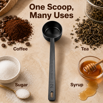 Long Handle Metal Coffee Scoop 6.5in, 2 Tablespoon 30ml 18/8 Stainless Steel Measuring Spoon for Coffee Grounds, Beans, Tea Powder, Tall Storage Jars & Containers