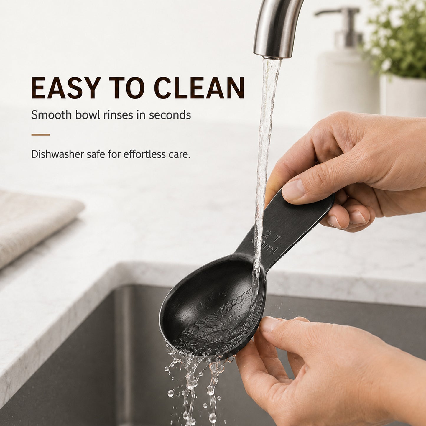 1 Pcs Coffee Scoop, 2 Tablespoon Measuring Spoon for Ground Coffee, Durable Stainless Steel, Easy to Use and Clean(Sliver）