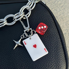 Angyape Cool Y2K Keychain Dice Star Keychain Bag Charms Purse Charms for Handbags Car Keys Accessories Gifts for Women Men