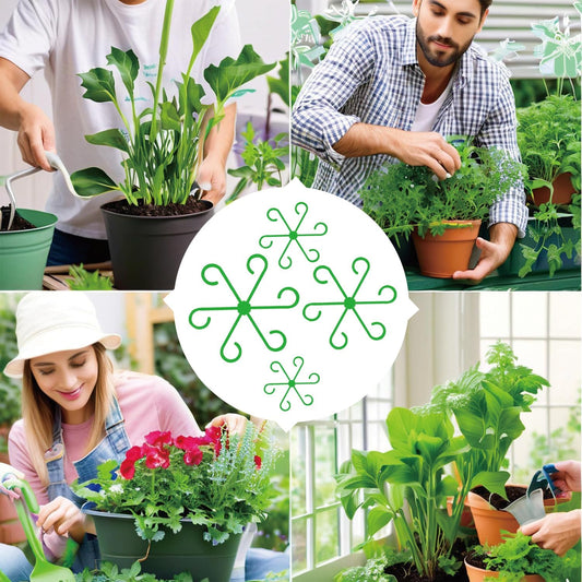 4 Pcs Plant Stem Support Reusable Plant Growth Accessories, Different Sizes Climbing Plant Stakes for Indoor Plants to Decorative (Green)