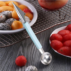 2Pcs Useful Melon Baller Scoop Set DIY Funny Melon Baller Scoop Carving Stainless Steel Fruit Scoop Multi-Function Double-Sided Melon Baller