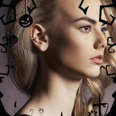 Skull Halloween Earrings for Women,Skull Skeleton Ear Cuffs Punk Non-piercing Cartilage Earring Clip on Earrings for Men Gothic Halloween Jewelry Costume Accessories