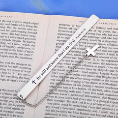 Metal Bookmark Graduation Birthday Gift, Cute Bookmark Gift for Women Men Book Fans Friend (Be Still and Know That I am God)