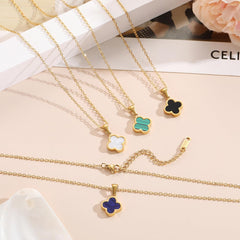 Clover Necklace for Women 18K Gold Plated Four Leaf Clover Pendant Necklaces Lucky Jewelry Gifts for Women