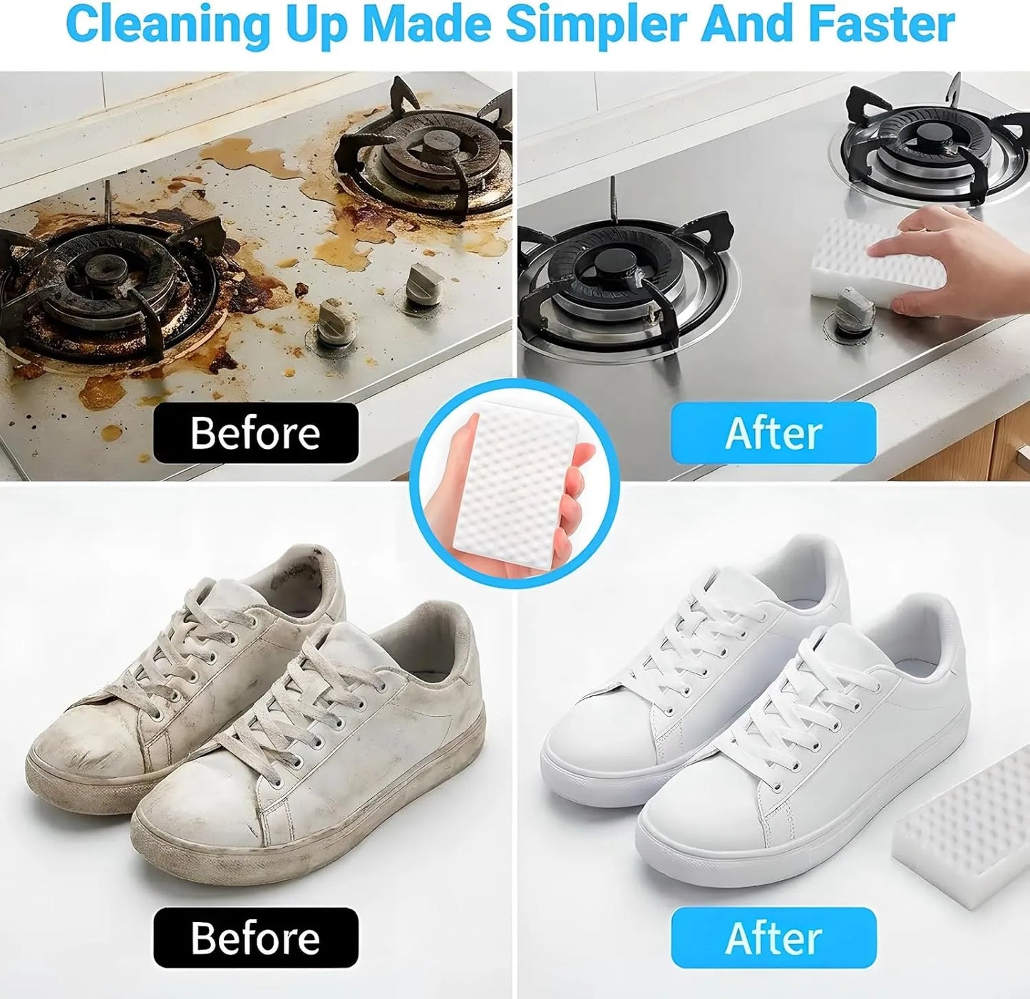Refynest 2X Density Magic Cleaning Sponges for Kitchen & Bathroom