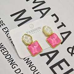 Acrylic Earrings for Women Geometric Square Resin Acrylic Earrings Dangle Drop Statement Vintage Party Jewelry