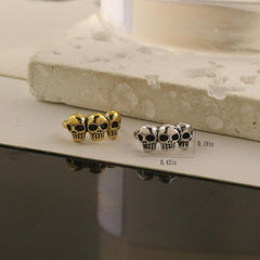 Skull Halloween Earrings for Women,Skull Skeleton Ear Cuffs Punk Non-piercing Cartilage Earring Clip on Earrings for Men Gothic Halloween Jewelry Costume Accessories