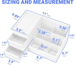 Makeup Organizer with Drawers, Cosmetic Organizer for Vanity Dresser Bathroom Countertop, Large Capacity Makeup Organizer for Skincare, Lipstick, Palettes, Perfume & Brush Display Holder