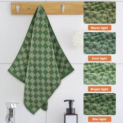 5 Pack Hand Towels for Bathroom, Checkered Cotton Towels, Soft Absorbent, 13 x 29 Inches for Kitchen, Spa, and Gym, Send Goods from Local Warehouse