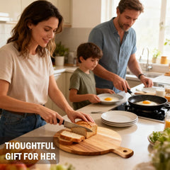 Acacia Wood Cutting Board and Chopping Board with Handle for Meat,  - 12 inch Large Charcuterie & Serving Board for Kitchen - Wooden Charcuterie Board, Ship from Local Warehouse