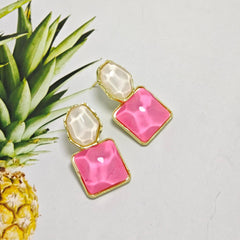Acrylic Earrings for Women Geometric Square Resin Acrylic Earrings Dangle Drop Statement Vintage Party Jewelry