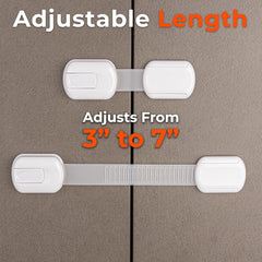 2-Pack Child Proof Fridge Lock with Adhesive - Adjustable Baby Proofing Straps - Refrigerator Lock for Kids - Freezer Latch to Keep Door Closed - for Toddlers, Cats, & Dogs - Universal Compatibility