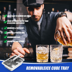 CLIPORE 6-Large Slot Ice Cube Trays Stainless Steel - Professional Heavy Duty Metal Icecube Mold, Non-Toxic Freezer Tray with Lever Release, Bar & Kitchen Use, Send Goods from Local Warehouse