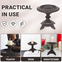 Candle Stand Metal Candle Holder with Tall Legs, Decorative Pedestal Candle Holder for  Scented Candle Display Bowl, Rustic Home Decor Gift,Send Goods from Local Warehouse