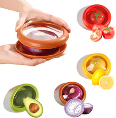 Clipore 4 Pack Silicone Fresh Food Storage Boxes, Reusable Pods for Fridge, Ideal for Avocados, Garlic, Lemons, Tomatoes, and Onions, Send Goods from Local Warehouse
