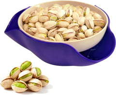 Double-Layer Nut Bowl with Separate Compartments - For Candy Pistachios in Shell, Shells - Red Snack Bowl for Home and Party, Send Goods from Local Warehouse