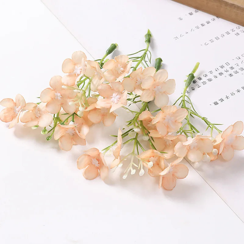 KEWEI 973 Wholesale Price Artificial Mini Hydrangea Silk Flower Wedding DIY Small Hydrangea Decoration