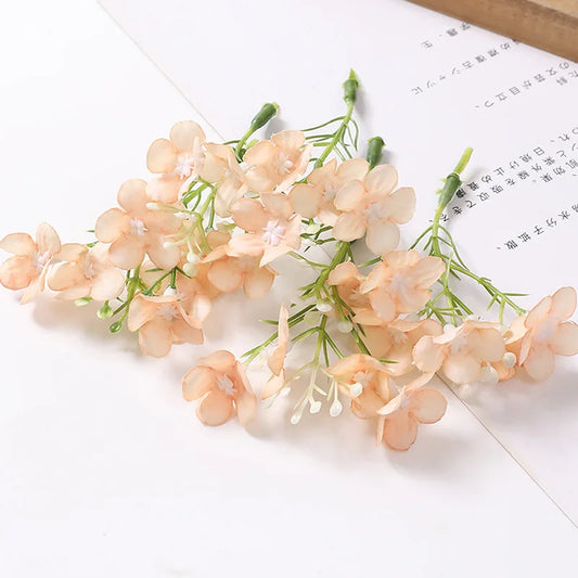 KEWEI 973 Wholesale Price Artificial Mini Hydrangea Silk Flower Wedding DIY Small Hydrangea Decoration