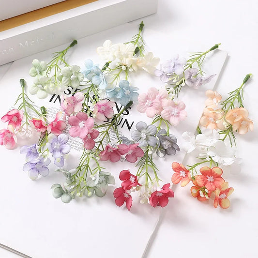 KEWEI 973 Wholesale Price Artificial Mini Hydrangea Silk Flower Wedding DIY Small Hydrangea Decoration