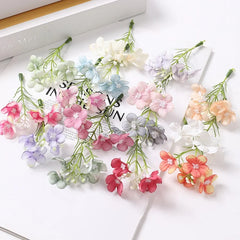KEWEI 973 Wholesale Price Artificial Mini Hydrangea Silk Flower Wedding DIY Small Hydrangea Decoration