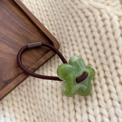 2025 Fresh Simple High Elastic Beef Tendon Hair Ties Small Flower Hair Rings Early Spring Prepared Accessory