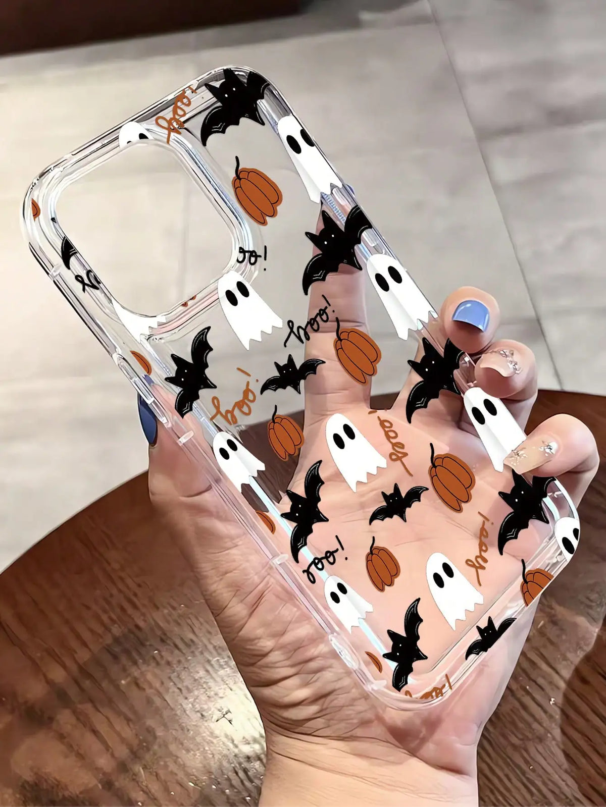 Popular Halloween Bat Mobile Phone case for iPhone 16 15 17 Air Pro Max 14 Customize Pattern Transparent Coque Back Cover