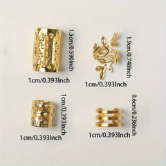 40pcs Mixed Hair Rings Set Dreadlocks Beads Braid Clips Luxury Women's Wig Extensions Hollow Hoop DIY Accessories