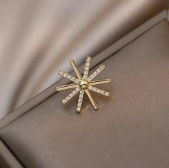 Net Red Female Fashion Brooches Anti-Walking Light Small Star Snowflake Waist Tight Mouth Artifact Collar Button Brooches