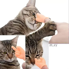 Teasing Cat Finger Set Toy Pet Finger Gloves Funny Hands Massage Tool Finger Silicone Glove